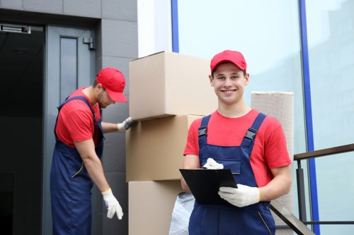 House removalists handling access challenges on a Haringey street