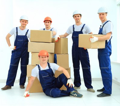 House removals team planning a move in a Haringey residential street