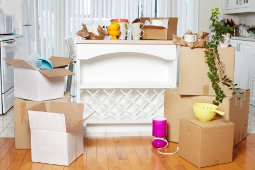 Removal van loading boxes and furniture for a UK move