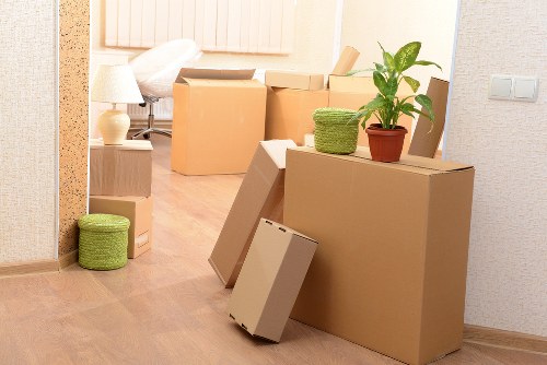 Packed student belongings ready for local transport in Haringey