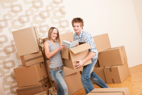 Packed boxes and furniture prepared for urgent removals in Haringey